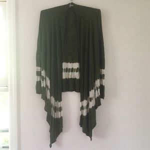 Boho military green light cardigan